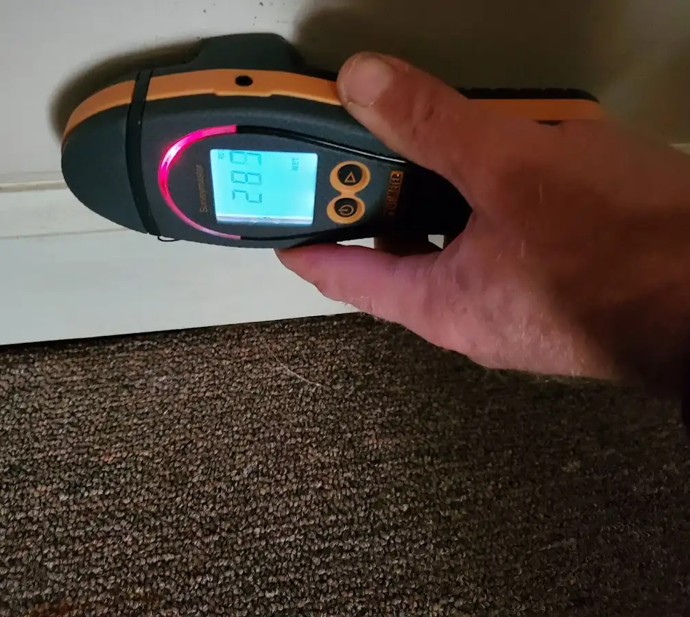 Moisture detection at baseboard during Mold Inspection & Testing in Universal City